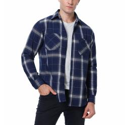 Men's plaid long sleeved shirt