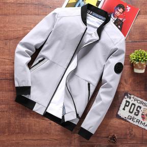 Men's solid standing collar thin casual windbreaker